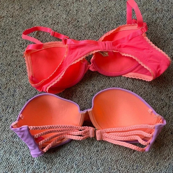 2 Pieces of Push Up Bra Bikini Top Victoria’s Secret Aerie Size 34A 34C - Picture 4 of 4